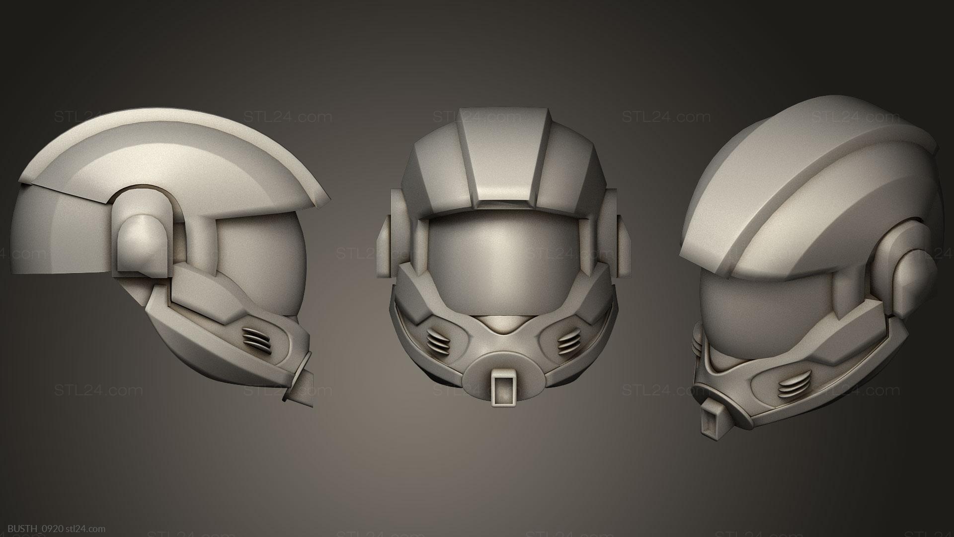 Бюсты монстры и герои (Научно-фантастический шлем, BUSTH_0920) 3D модель для ЧПУ станка